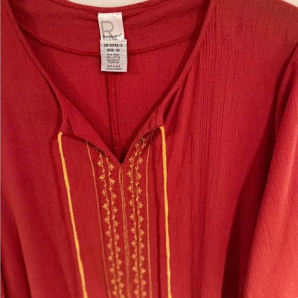 Orange Embroidered Kaftan Dress - Picture 2 of 4